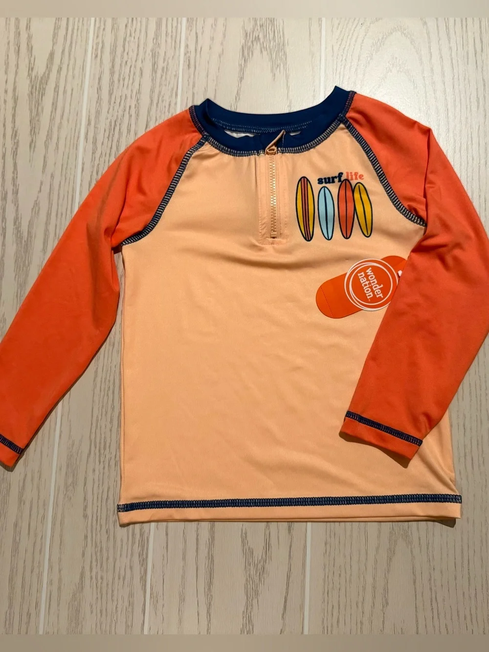 Wonder Nation Boys 3T Surf Rash Guard‎ Swim Set